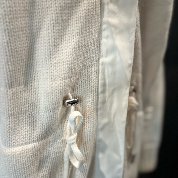 Steve Madden Cream Zip-Up knit Cardigan with Pockets - Picture 2 of 7